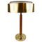 Swedish Mid-Century Table Lamp in Brass, Crystal and Wood from Boréns, Image 1