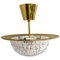 Brass and Crystal Ceiling Lamp by Tyringe Konsthantverk for Orrefors, Sweden,1960s 1