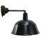 Industrielle Vintage Fabrik Wandlampe aus schwarz emailliertem Gusseisen 1