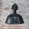 Industrielle Vintage Fabrik Wandlampe aus schwarz emailliertem Gusseisen 5