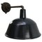 Industrielle Vintage Fabrik Wandlampe aus schwarz emailliertem Gusseisen 2