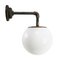 Vintage Industrial Cast Iron and White Opaline Sconce, Image 1