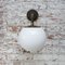 Vintage Industrial Cast Iron and White Opaline Sconce 6
