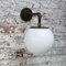 Vintage Industrial Cast Iron and White Opaline Sconce 4