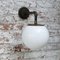 Vintage Industrial Cast Iron and White Opaline Sconce, Image 4