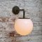 Vintage Industrial Cast Iron and White Opaline Sconce 8