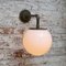 Vintage Industrial Cast Iron and White Opaline Sconce, Image 8
