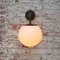 Vintage Industrial Cast Iron and White Opaline Sconce, Image 3