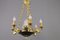 French Empire Style Bronze, Brass and Glass Chandelier, 1920s 3