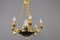French Empire Style Bronze, Brass and Glass Chandelier, 1920s, Image 3