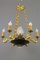Lámpara de araña estilo Imperio francesa de bronce, vidrio y latón, años 20, Imagen 35