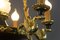 Lámpara de araña estilo Imperio francesa de bronce, vidrio y latón, años 20, Imagen 9