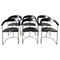 Vintage Black Leather Italian Dining Chairs from Arrben, Set of 6 1