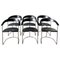 Vintage Black Leather Italian Dining Chairs from Arrben, Set of 6, Image 1