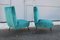 Green Velvet Lounge Chairs by Gigi Radice for Minotti, 1950s, Set of 2 3