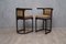 Antique Art Nouveau Austrian Beech Wood and Striped Velvet Chairs, 1910, Set of 2, Image 8