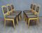 Mid-Century Maple Wood and Velvet Dining Chairs by Vittorio Dassi, 1950s, Set of 6 1