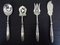 Antique Art Nouveau Pewter & Silver Cutlery Set from Josselin, Set of 5, Image 22