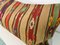 King Size Beige Wool Striped Kilim Pillow Cover by Zencef Contemporary 4