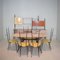 Mid-Century Italian Multi-Color Dining Room Set in the style of Ico Parisi, 1958, Set of 8, Image 1