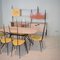 Mid-Century Italian Multi-Color Dining Room Set in the style of Ico Parisi, 1958, Set of 8 7