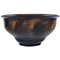 Bowl in Glazed Stoneware Orange Foliage on Blue Background from Kähler, Denmark 1