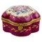 Antique Lidded Box in Hand-Painted Porcelain with Flowers and Gold Decoration 1