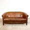 Sheep Leather Cognac Club Sofa, 1980s 1