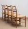 Slim Beech Wicker Model Gracell Dining Chairs by Yngve Ekström for Gemla, 1960s, Set of 4 14