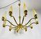 Mid-Century Modern Italian Brass and Glass Chandelier from Stilnovo, 1960s 4