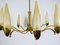 Lustre Mid-Century en Laiton et Verre de Stilnovo, Italie, 1960s 6