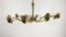 Mid-Century Modern Italian Brass and Glass Chandelier from Stilnovo, 1960s, Image 12