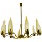 Mid-Century Modern Italian Brass and Glass Chandelier from Stilnovo, 1960s, Image 1