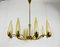 Mid-Century Modern Italian Brass and Glass Chandelier from Stilnovo, 1960s 5