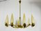 Mid-Century Modern Italian Brass and Glass Chandelier from Stilnovo, 1960s 3