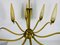 Mid-Century Modern Italian Brass and Glass Chandelier from Stilnovo, 1960s, Image 9