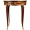 Pedestal Table in Marquetry and Gilt Bronze, Image 1