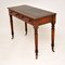 Antique Victorian Mahogany Leather Top Writing Table Desk 7