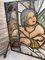 Pantalla para chimenea Mid-Century de vidrio pintado y hierro pintado a mano, Imagen 8