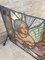 Mid-Century Handmade Glass Painted & Iron Fire Screen, Image 9