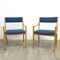 Blue Upholstered Scandinavian Armchairs, 1960s, Set of 2 1