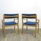 Fauteuils Rembourrés Bleus, Scandinavie, 1960s, Set de 2 7