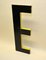 Large Vintage French Black Metal Capital Letter E with Yellow Profile, 1960s 2