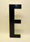 Large Vintage French Black Metal Capital Letter E with Yellow Profile, 1960s 1