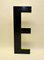 Large Vintage French Black Metal Capital Letter E with Yellow Profile, 1960s, Image 1