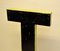 Large Vintage French Black Metal Capital Letter T with Yellow Profile, 1960s 2