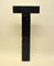 Large Vintage French Black Metal Capital Letter T with Yellow Profile, 1960s 1