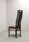 High Back Black Lacquered Dining Chairs with Fabric from Giorgetti, 1980s, Set of 4, Image 10