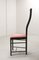 High Back Black Lacquered Dining Chairs with Fabric from Giorgetti, 1980s, Set of 4, Image 9