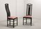High Back Black Lacquered Dining Chairs with Fabric from Giorgetti, 1980s, Set of 4, Image 8